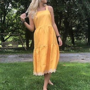 J. Crew Yellow Midi Dress